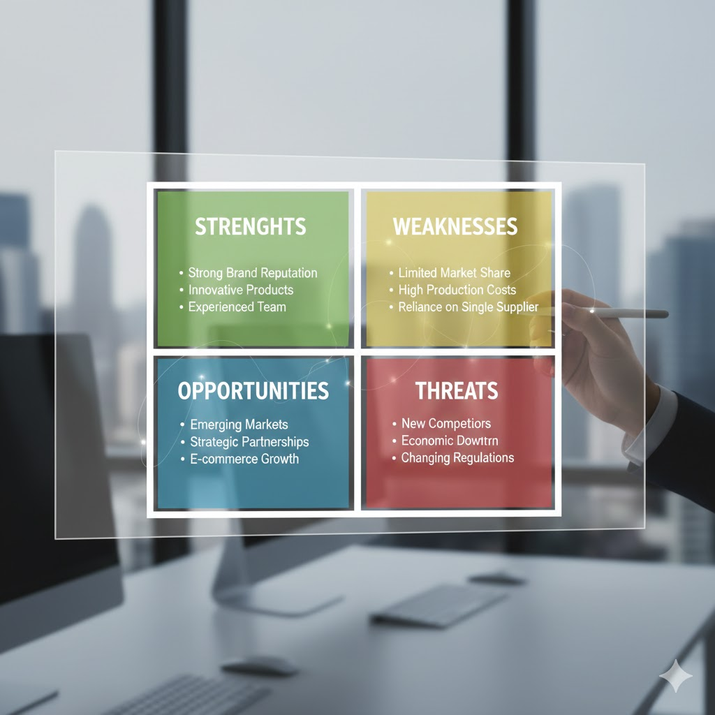 gráfico de análise SWOT